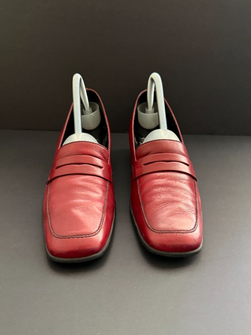 Rockport Womens Penny Loafer Shoes 8M Red Leather - Picture 3 of 9